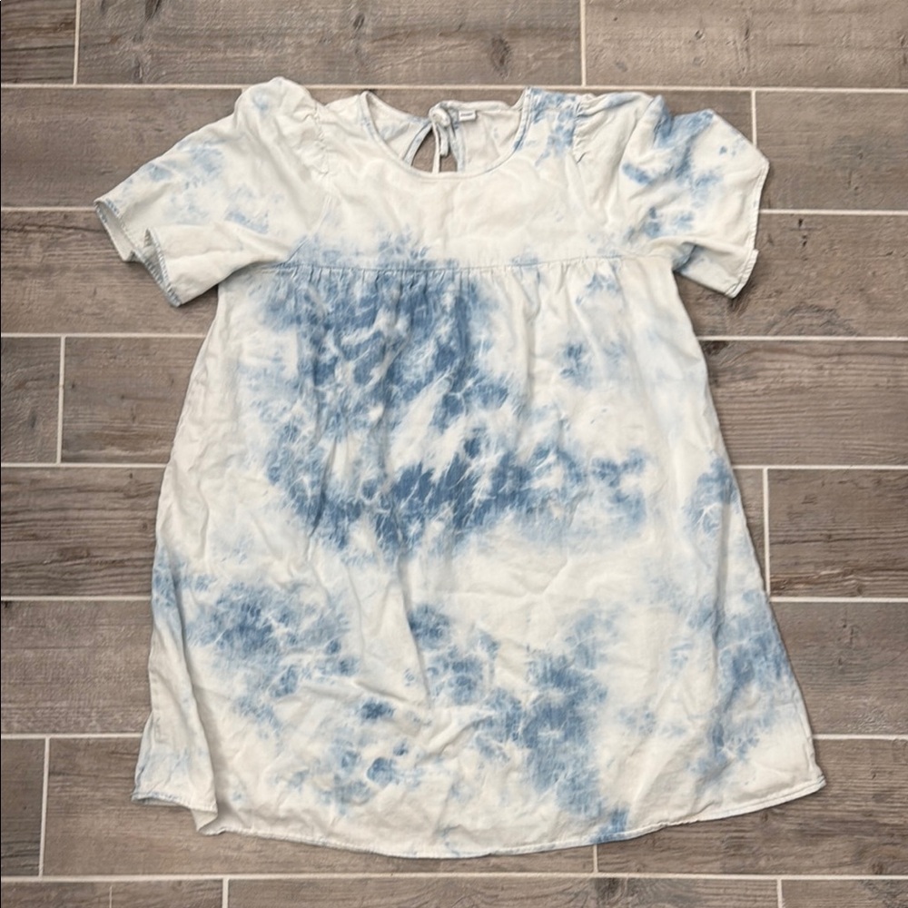 Blue and White Tie-Dye Dress